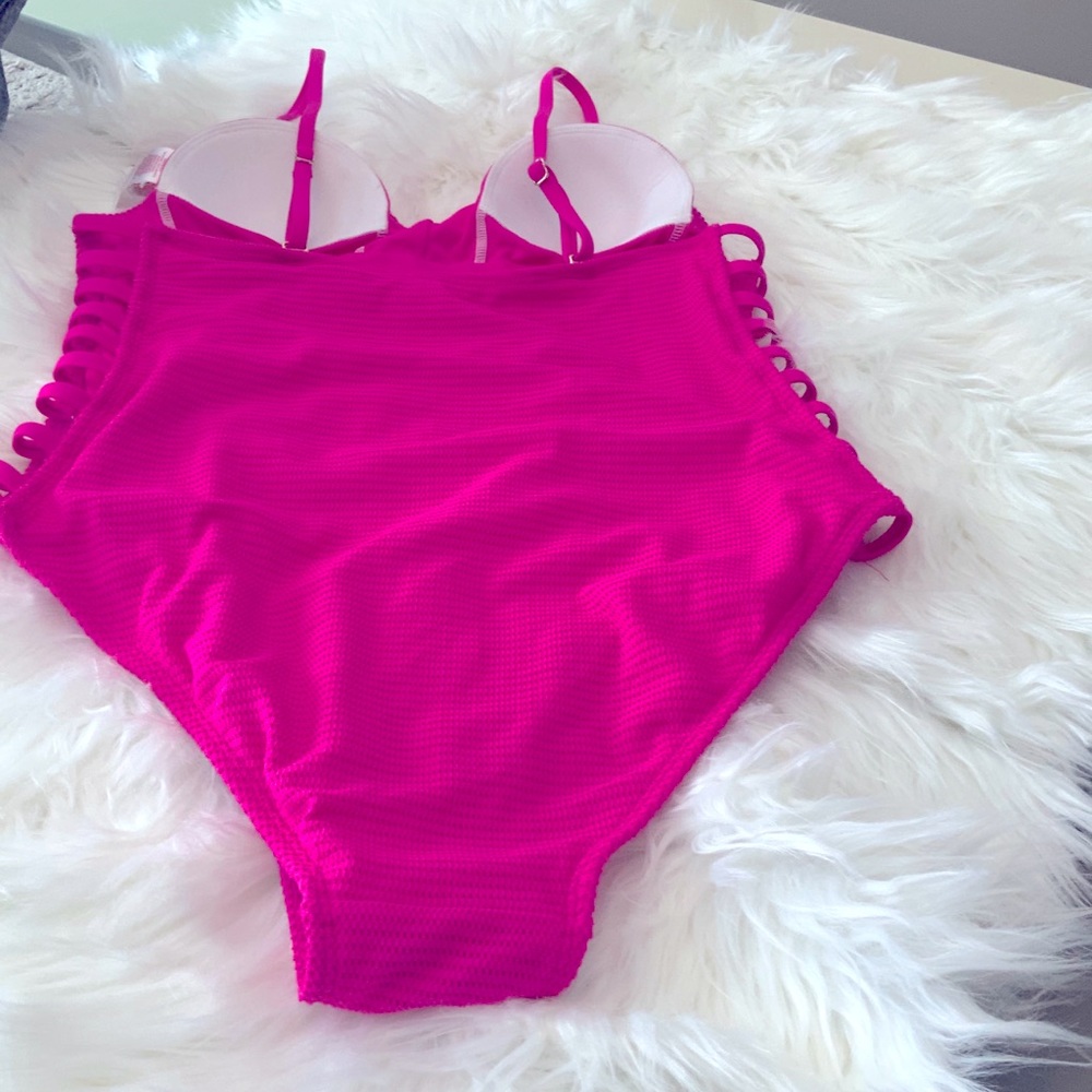 Hot pink bathing suit